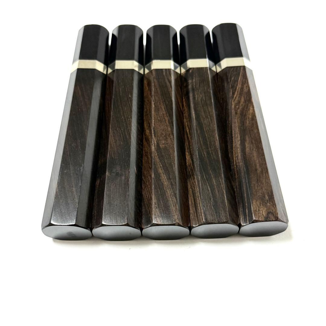 5本セット 銀巻 黒水牛角 柳刃330 黒檀 柳刃尺1 包丁の柄 ハンドル