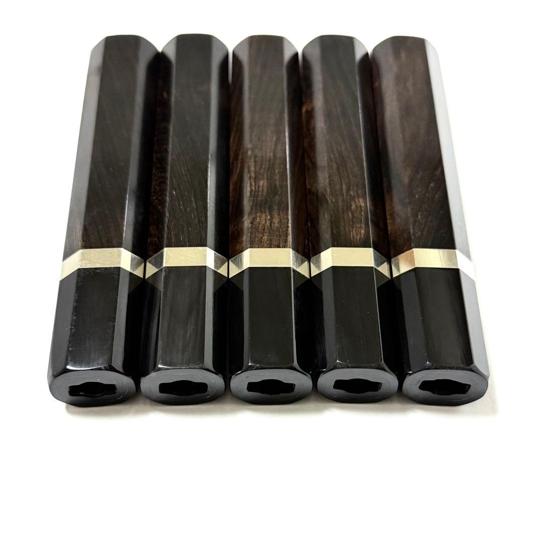 5本セット 銀巻 黒水牛角 柳刃330 黒檀 柳刃尺1 包丁の柄 ハンドル