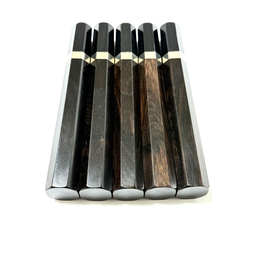 5本セット 銀巻 黒水牛角 柳刃330 黒檀 柳刃尺1 包丁の柄 ハンドル