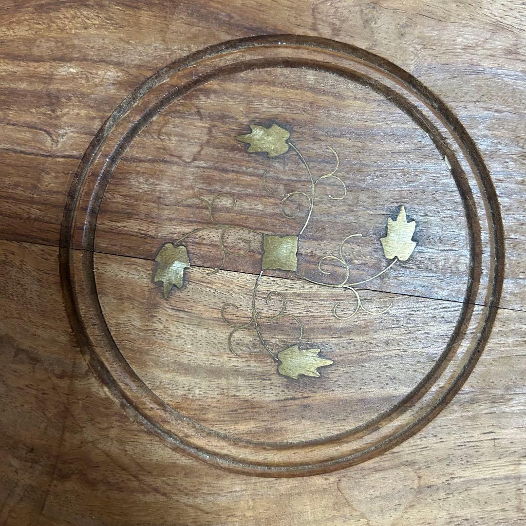 インド製 サイドテーブル ナイトテーブル　飾り台 花台 輸入家具 アンティーク