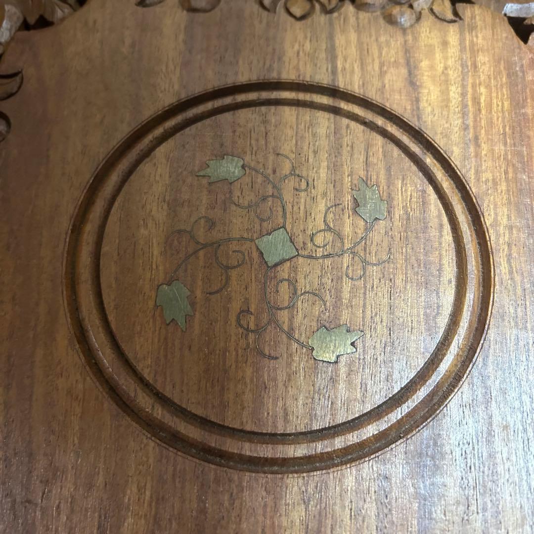 インド製 サイドテーブル ナイトテーブル　飾り台 花台 輸入家具 アンティーク