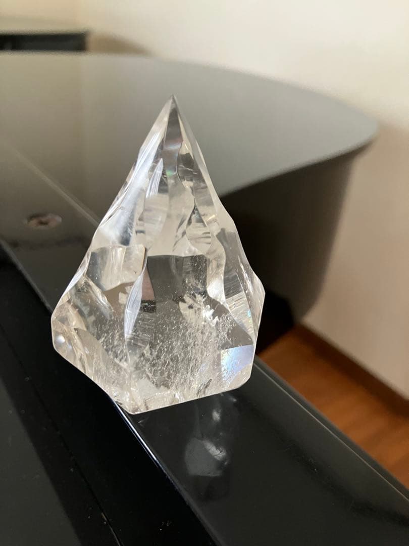 美！水晶　ツリー　炎　松明　天然石置物　Z125