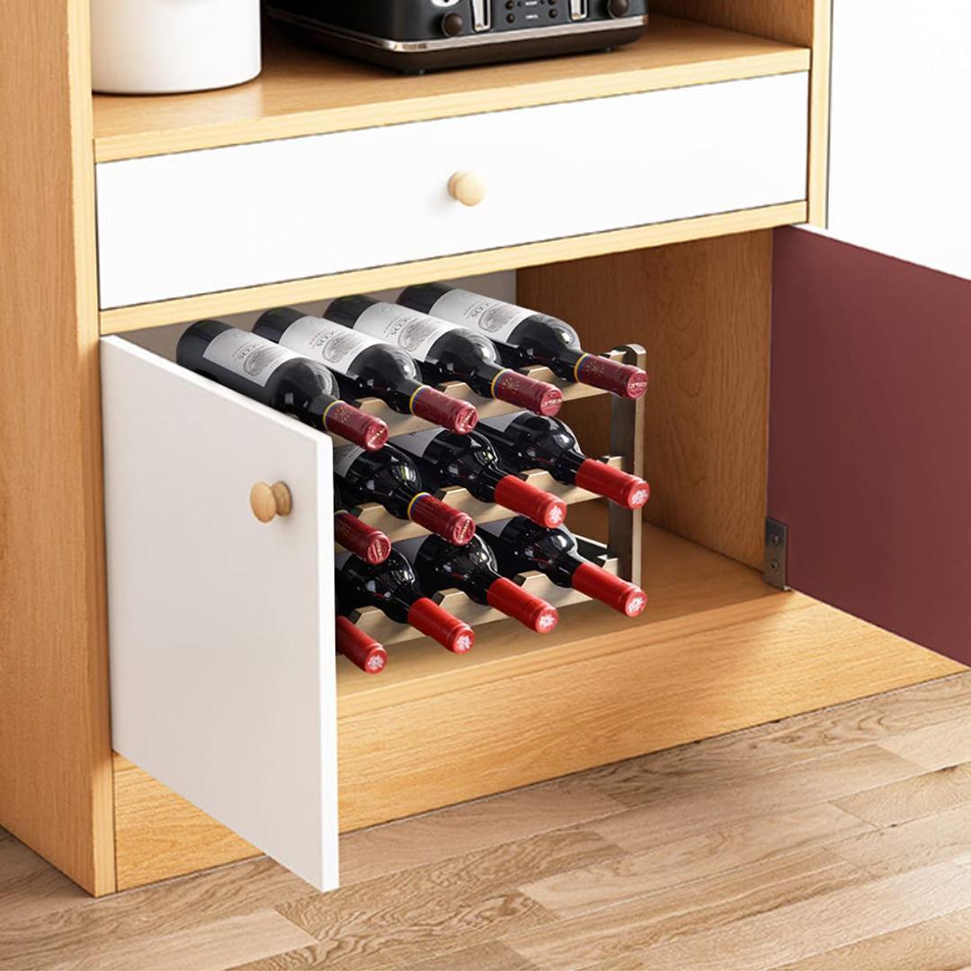 竹製 12本ワインラック 積み重ね可能