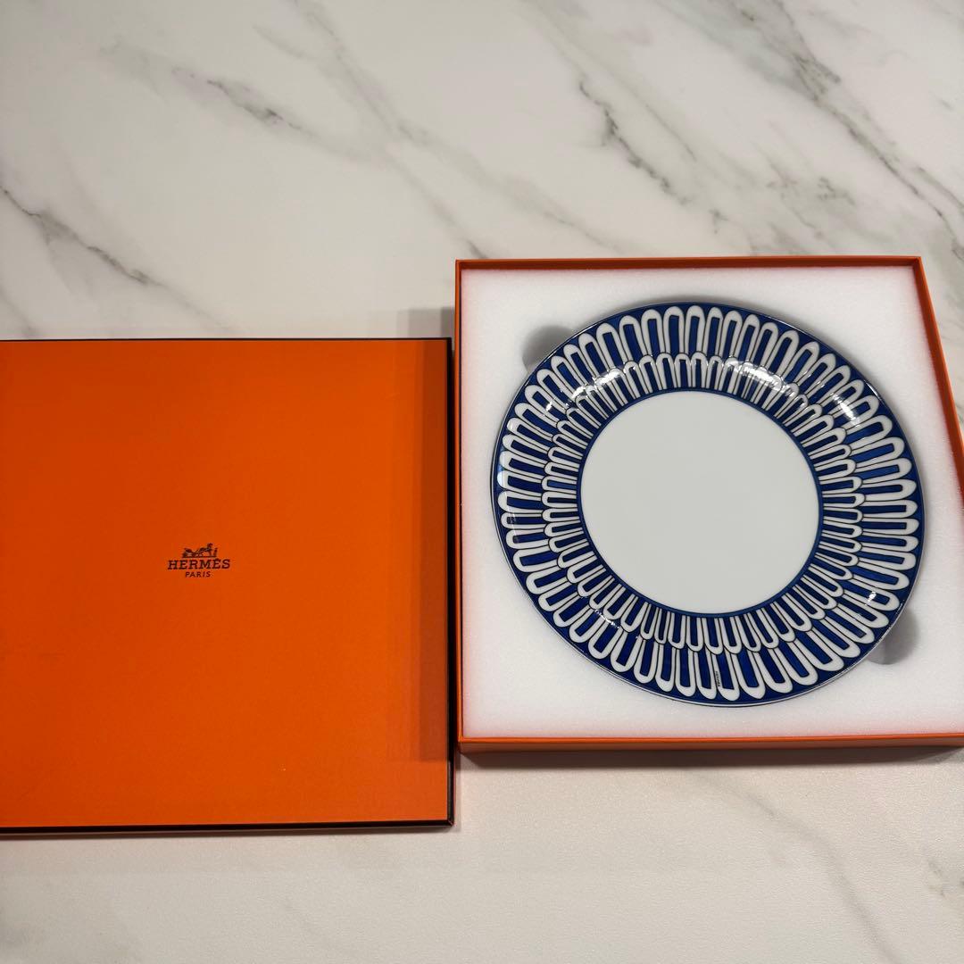 HERMES エルメス デザートプレート 2枚セット ブルー・ダイユール 新品