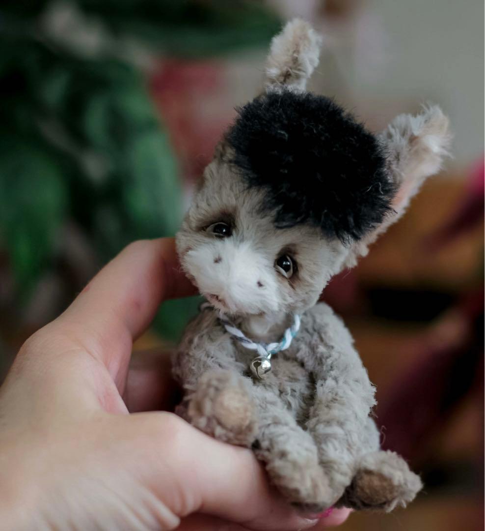 喜ぶロバちゃん ぬいぐるみ アーティストベア 海外作家様 ハンドメイド 驢馬