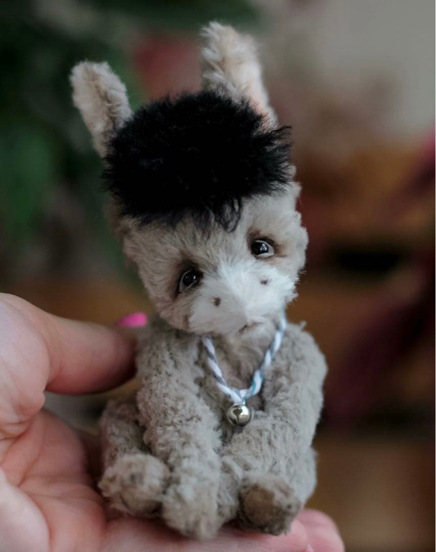 喜ぶロバちゃん ぬいぐるみ アーティストベア 海外作家様 ハンドメイド 驢馬