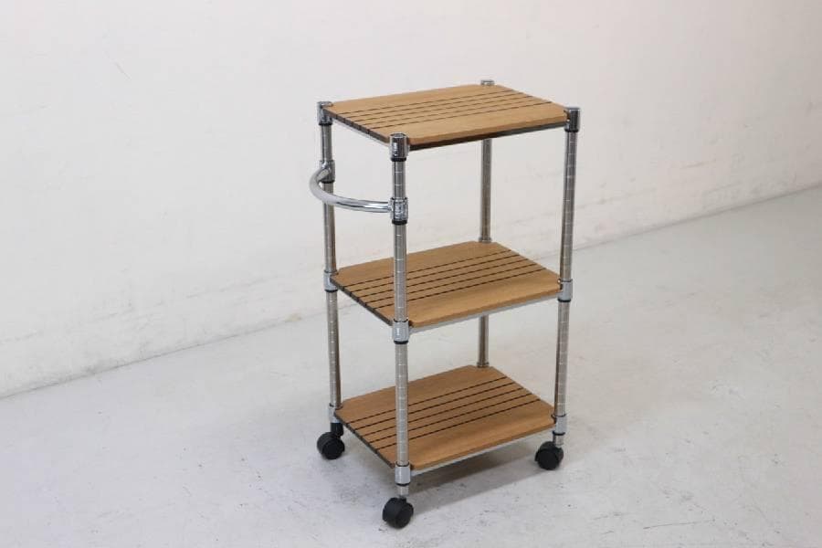 ホームエレクター ブランチシェルフ サイドワゴン 3段 木製棚 組立て式家具