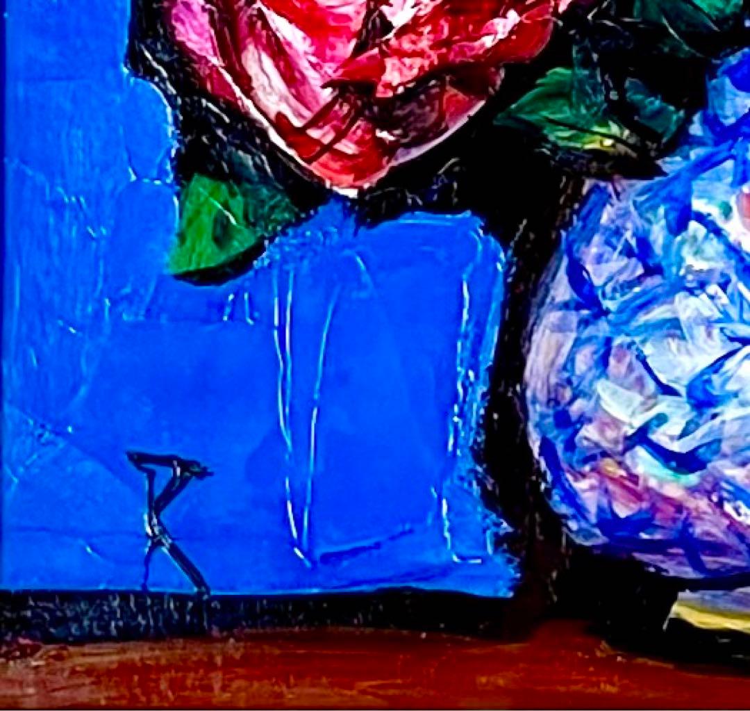 中川力 真作「ばら」 油彩6号 格調高い薔薇図名品 師：有島生馬 - メルカリ