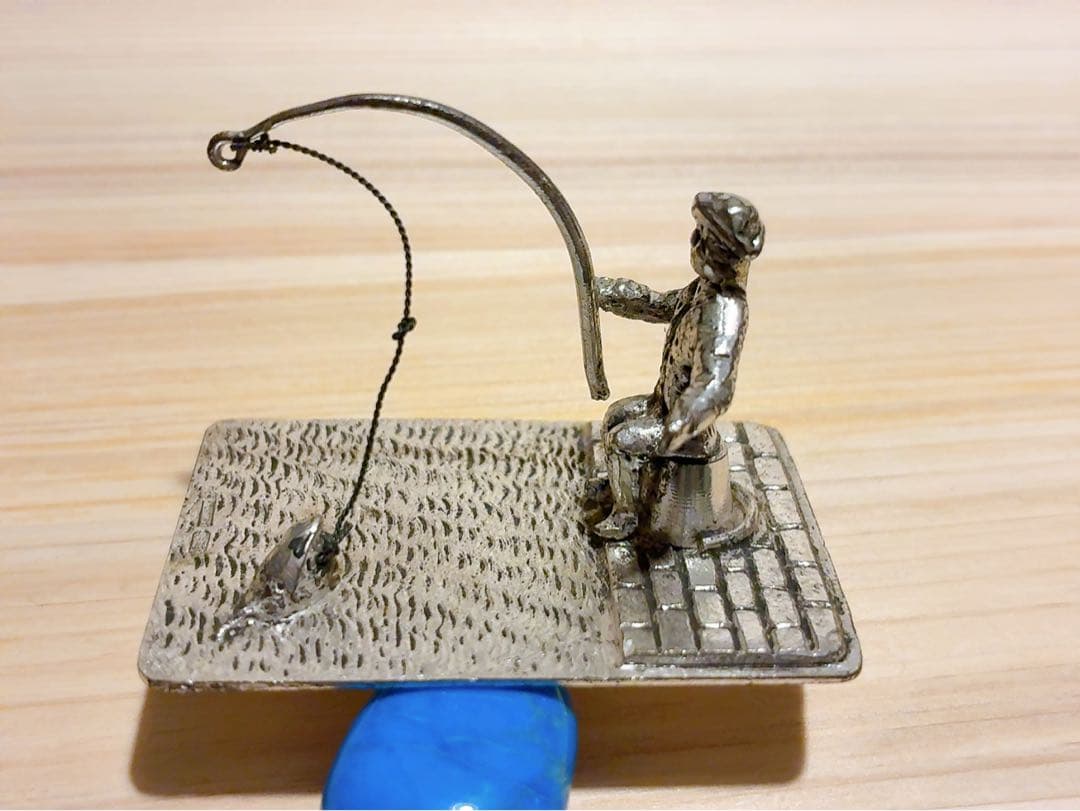 オランダHooijkaas社製、純銀835S『ミニチュア・魚釣り』ヴィンテージ