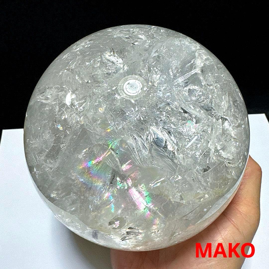 M1597☆水晶丸玉138mm 3.4Kg☆天然石　原石