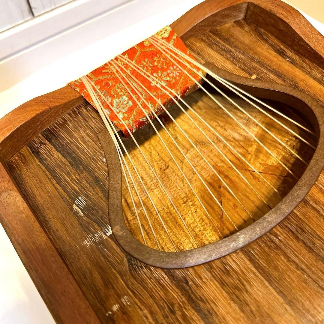 良品】琴 13弦 蒔絵 大正琴 琴柱 松雲 松雪