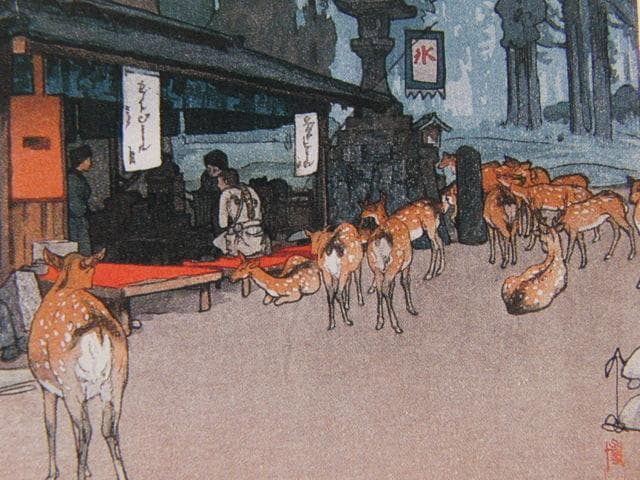 吉田博、【春日参道】、希少な額装用画集より、美品、日本人画家、新品