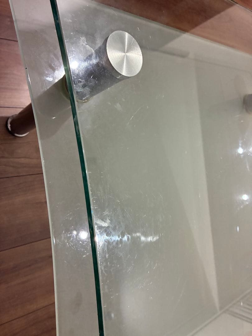 ガラス製曲線デザインセンターテーブル