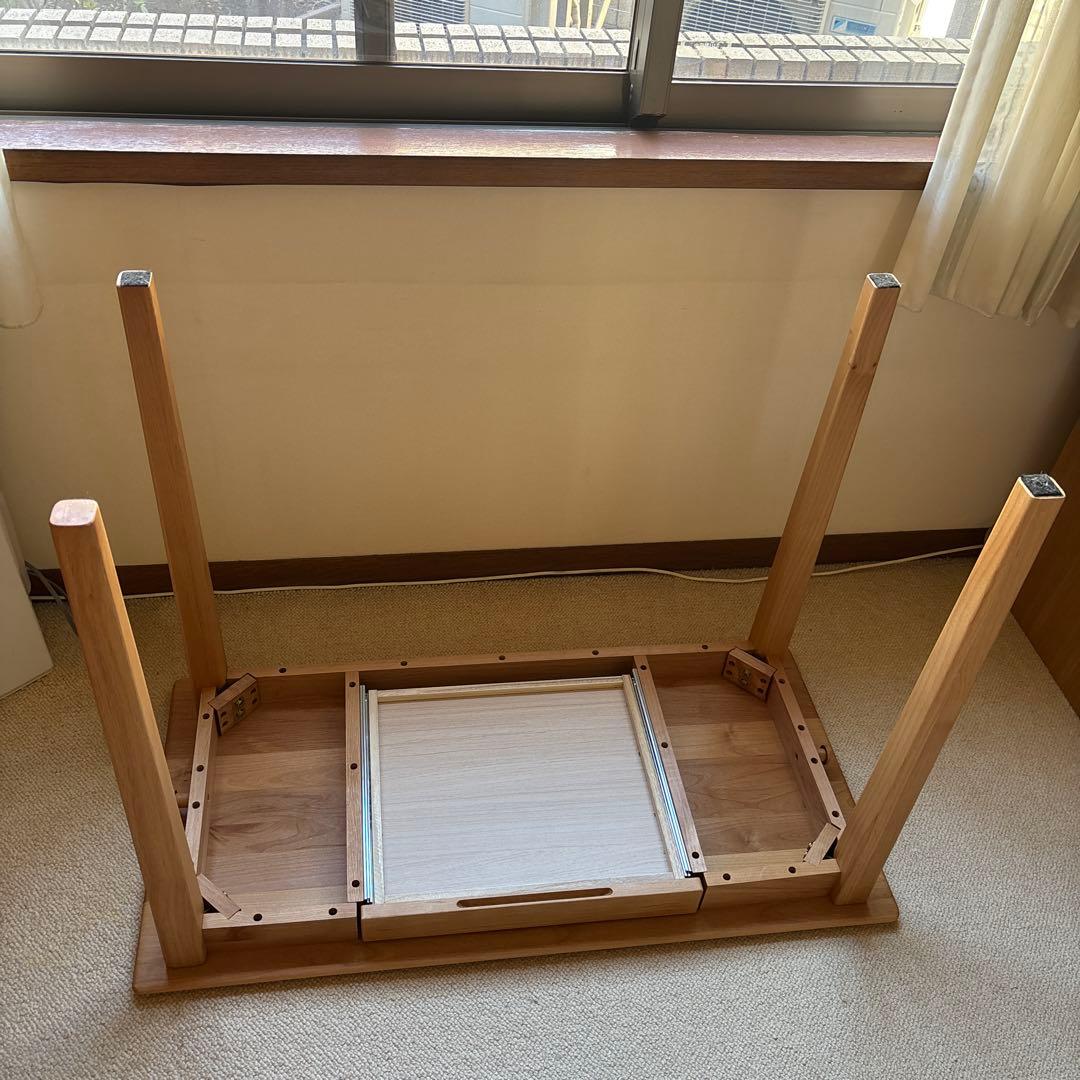 木製シンプルテーブル 引き出し付き