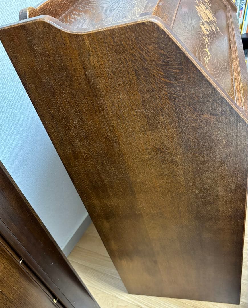 三越家具【ブルージュ】象嵌 ライティングビューローデスク・ヴィンテージ オーク材