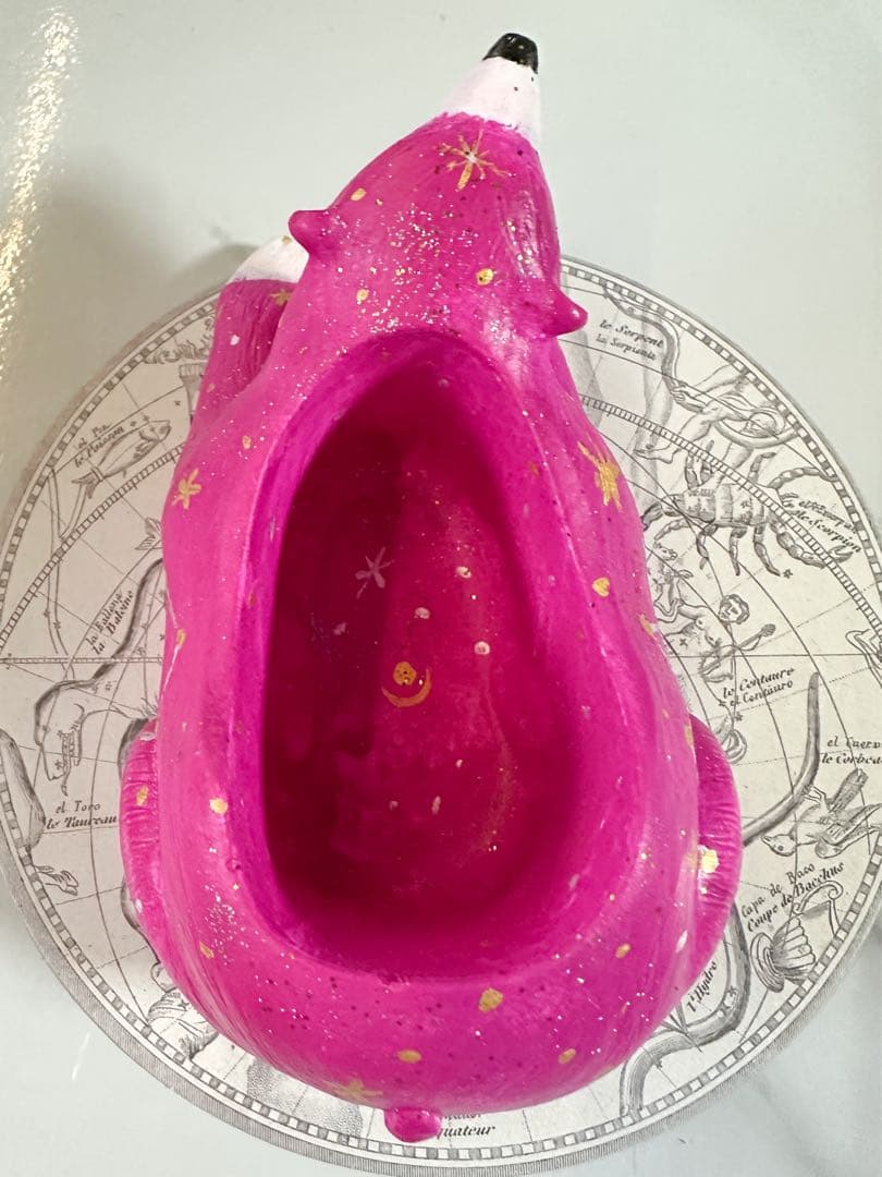 天然石・アクセサリー浄化ベッド　星空クマちゃん （スターリングピンク）御守アート