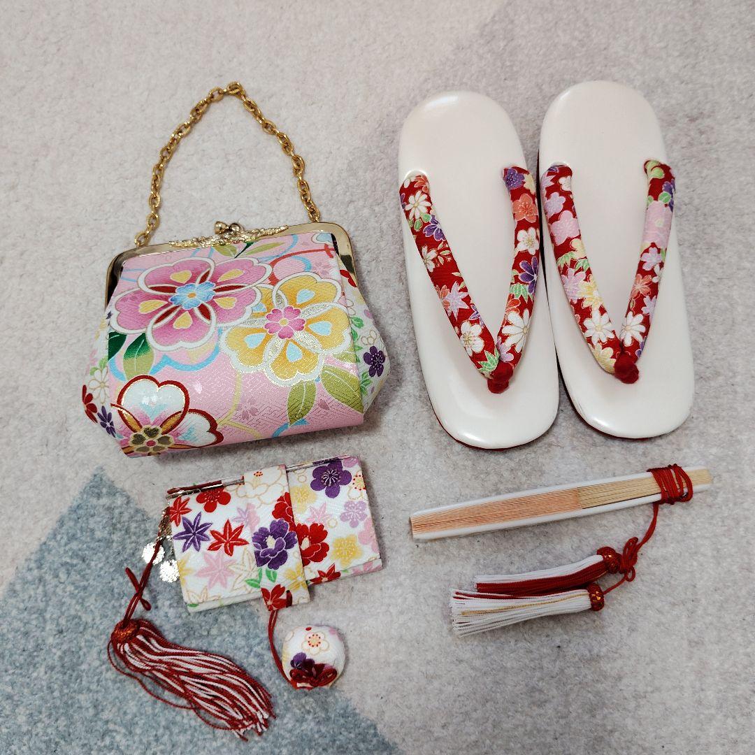 七五三 7歳 永田萌 Moe ブランド 着物 作り帯 バッグ 草履 小物セット