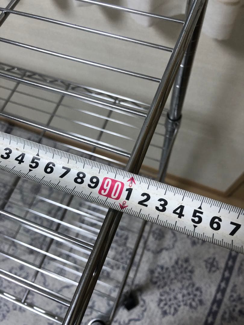 5段スチールラック シルバー 約180cm キャスター付き