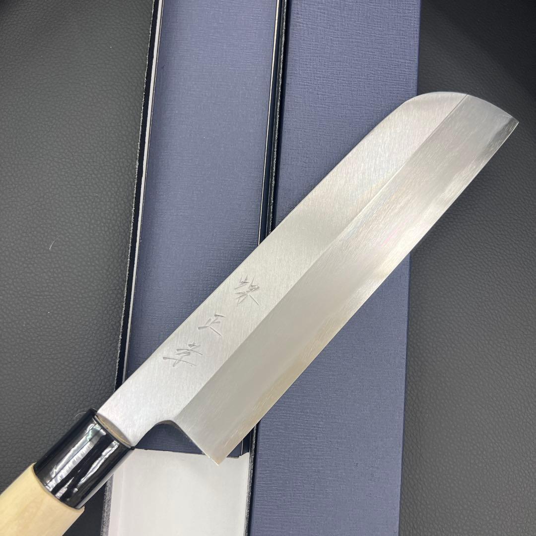 ★新品送料込★堺正孝別打白鋼鎌形薄刃包丁210mm化粧箱入