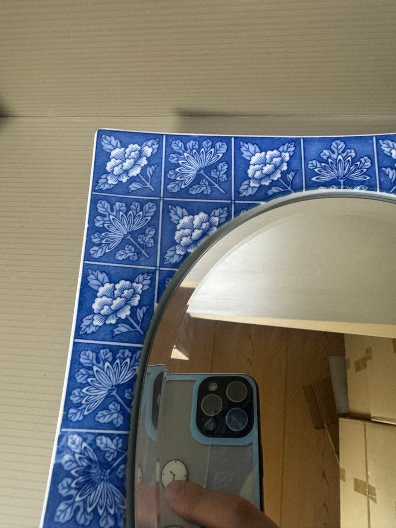 2090 香蘭社 染付花文 鏡 - メルカリ