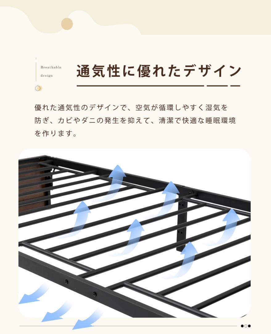 パイプベッド 折りたたみ ベッドフレーム シングル 軽量 持ち運び 収納引き出し