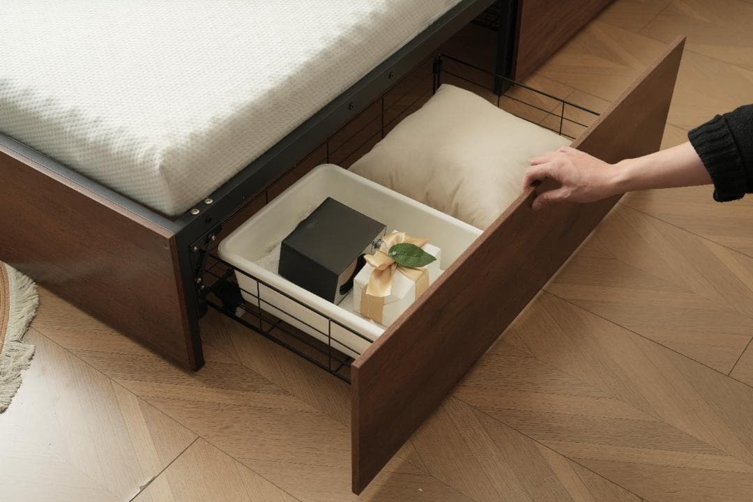 パイプベッド 折りたたみ ベッドフレーム シングル 軽量 持ち運び 収納引き出し