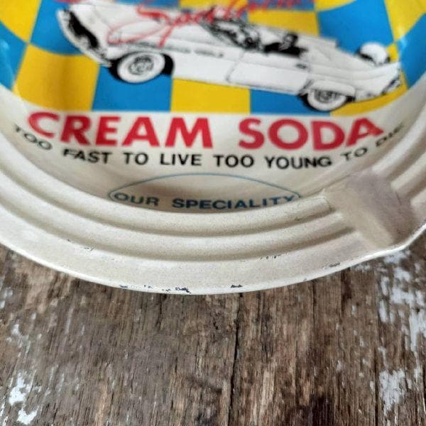 80s ヴィンテージ クリームソーダ ブリキ アッシュトレイ 灰皿