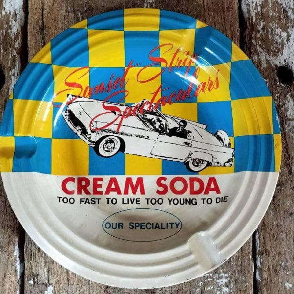 80s ヴィンテージ クリームソーダ ブリキ アッシュトレイ 灰皿