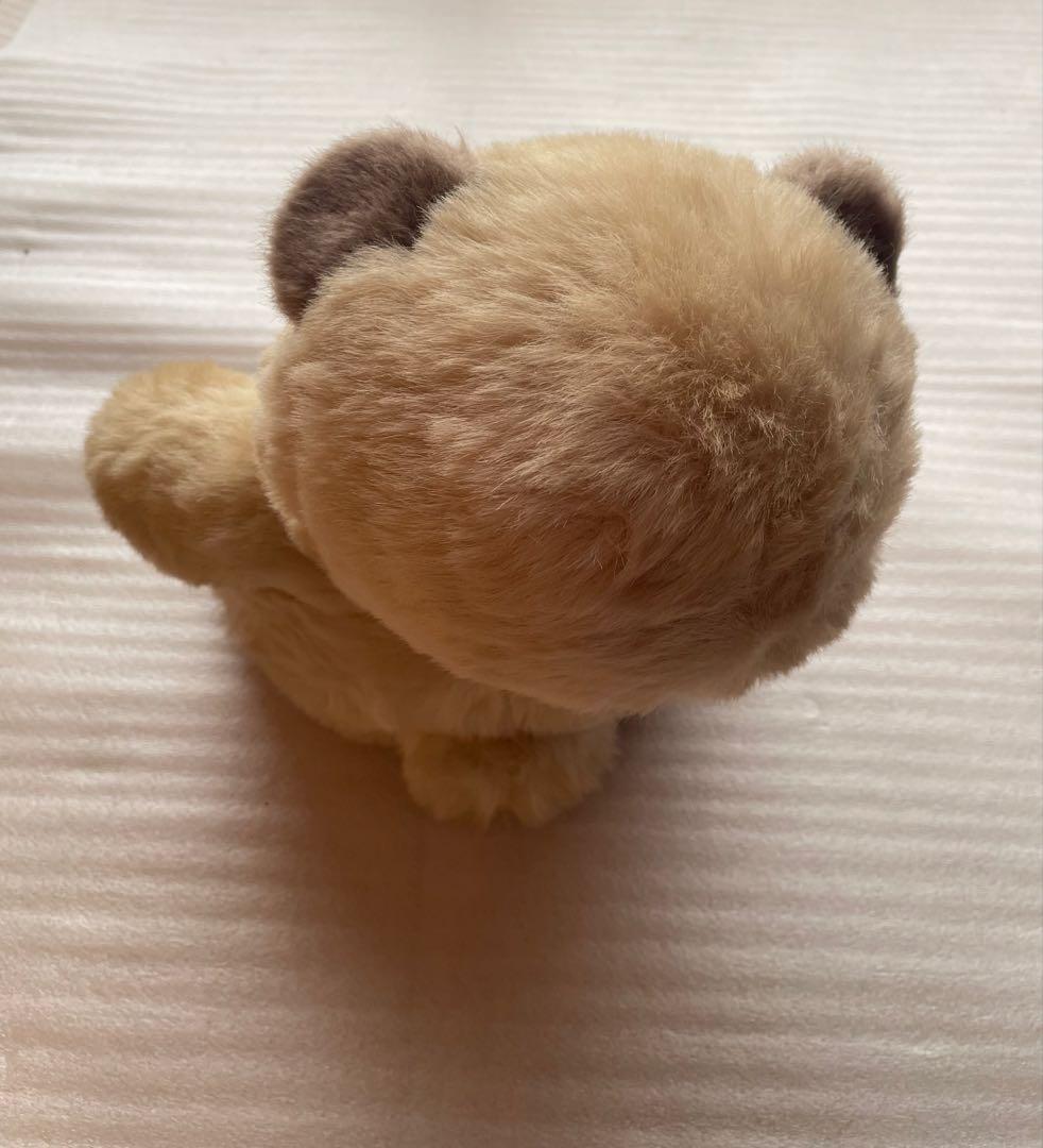 希少☆昭和ベージュのリボン付きクマのぬいぐるみ