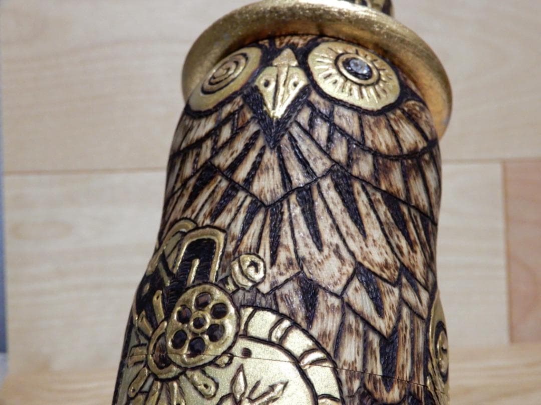 オクサナ・アキモワ　マトリョーシカ　スチームパンク風ふくろう梟フクロウ　作家もの