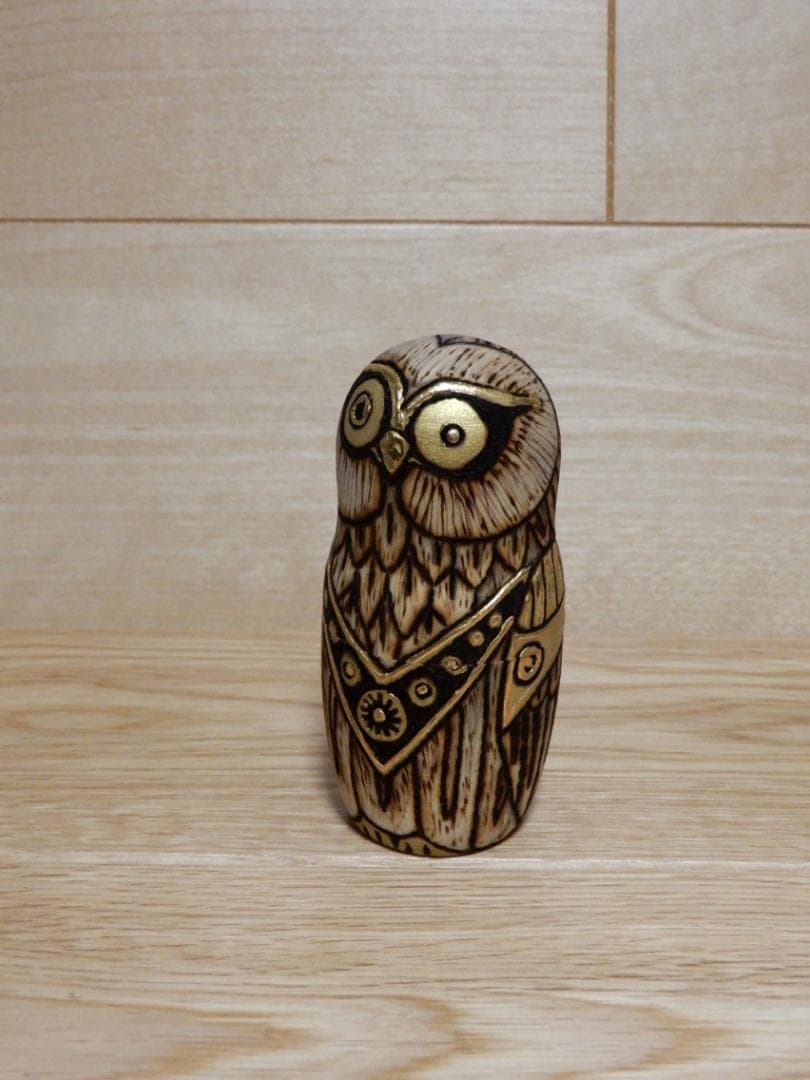 オクサナ・アキモワ　マトリョーシカ　スチームパンク風ふくろう梟フクロウ　作家もの