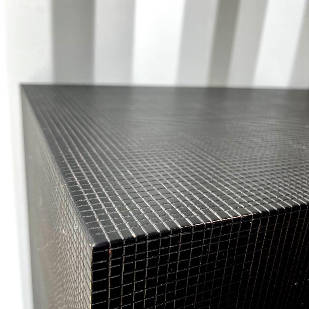 取付無料！アルマーニカーザ ブラックタイル調サイドテーブル 花台✨