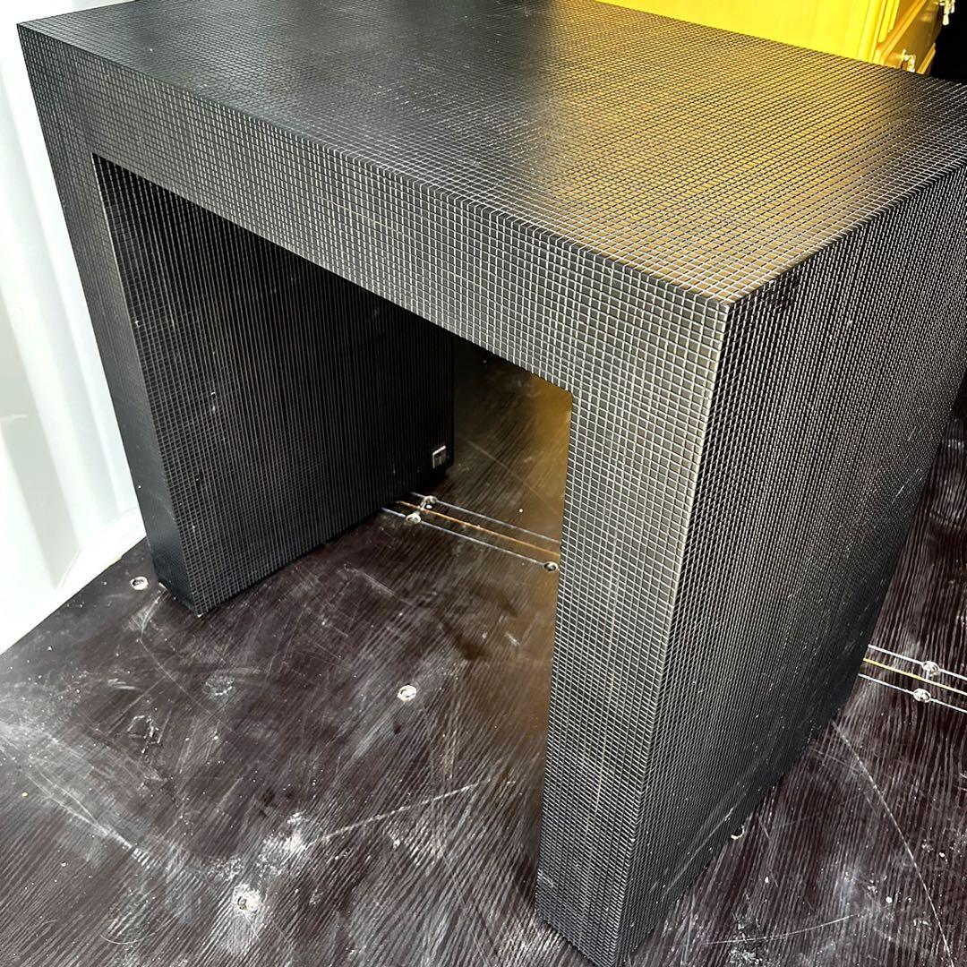 取付無料！アルマーニカーザ ブラックタイル調サイドテーブル 花台✨