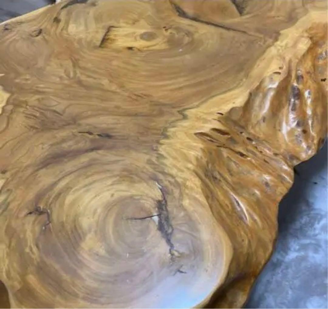 天然ケヤキ一枚板ローテーブル