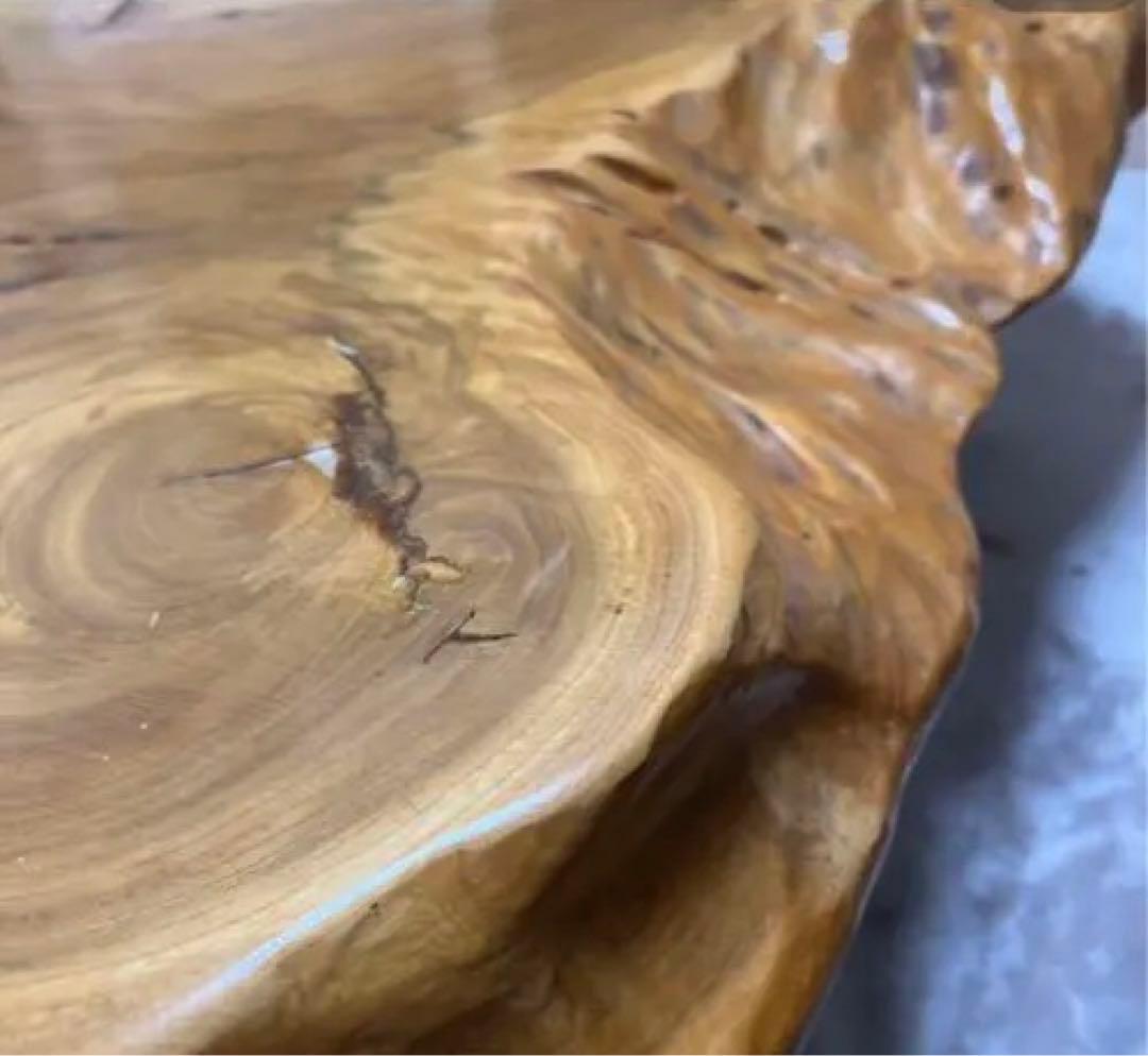 天然ケヤキ一枚板ローテーブル