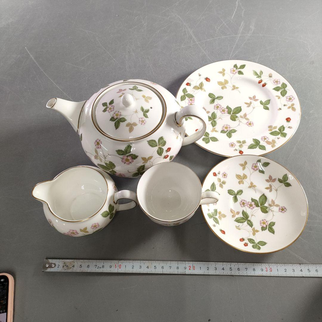 736-1/ワイルドストロベリー//茶器/皿揃/計17客/箱なし