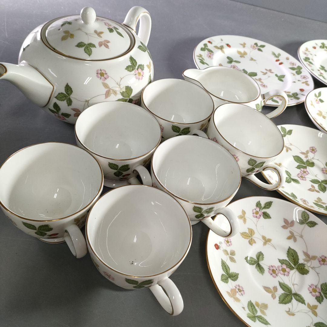 736-1/ワイルドストロベリー//茶器/皿揃/計17客/箱なし