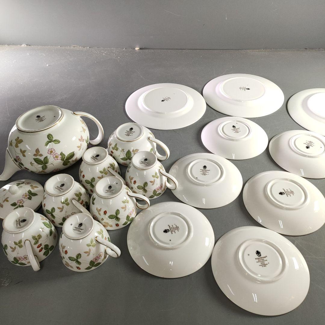 736-1/ワイルドストロベリー//茶器/皿揃/計17客/箱なし