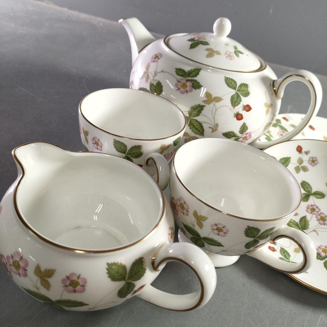 736-1/ワイルドストロベリー//茶器/皿揃/計17客/箱なし