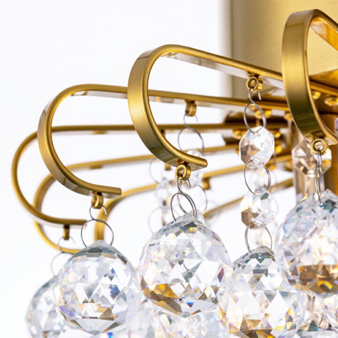 送料無料　シーリングライト　クリスタル　ゴールド　ゴージャス　シャンデリア　照明