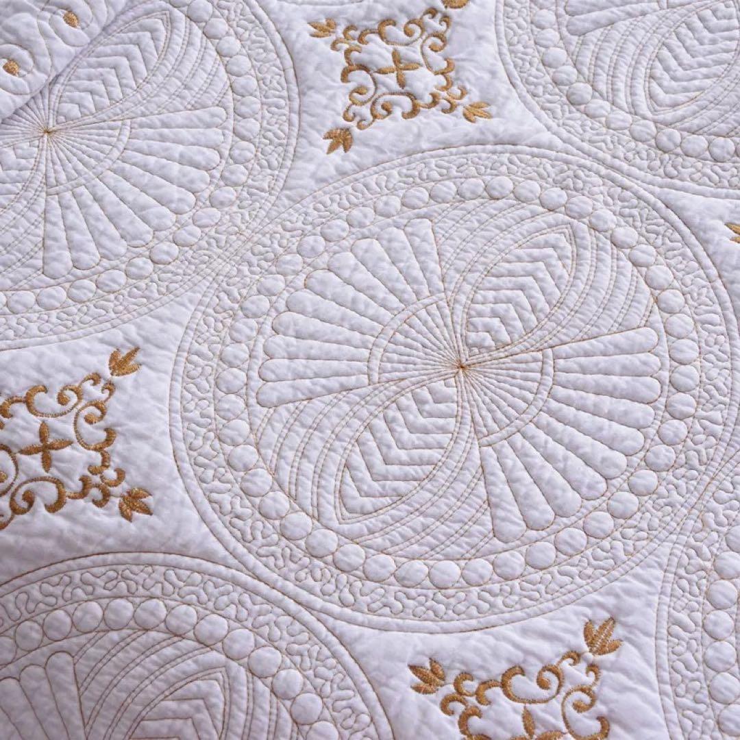 キルトベッドカバー3点セット綿マルチカバー キルティング FLLS