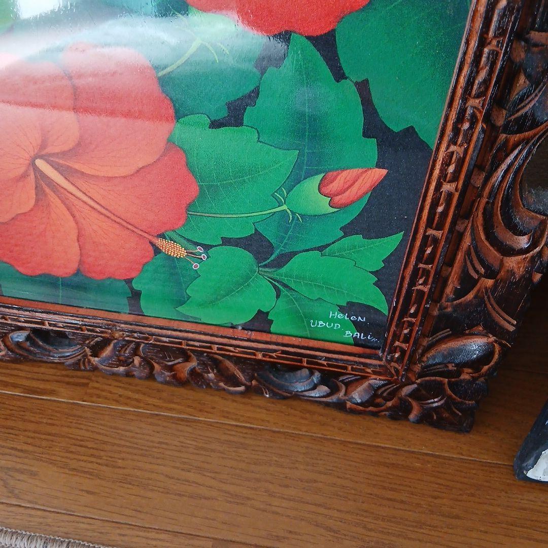 バリ 絵画 プンゴセカン 花鳥風月 梟 鳥 南国 ウブド helen - メルカリ