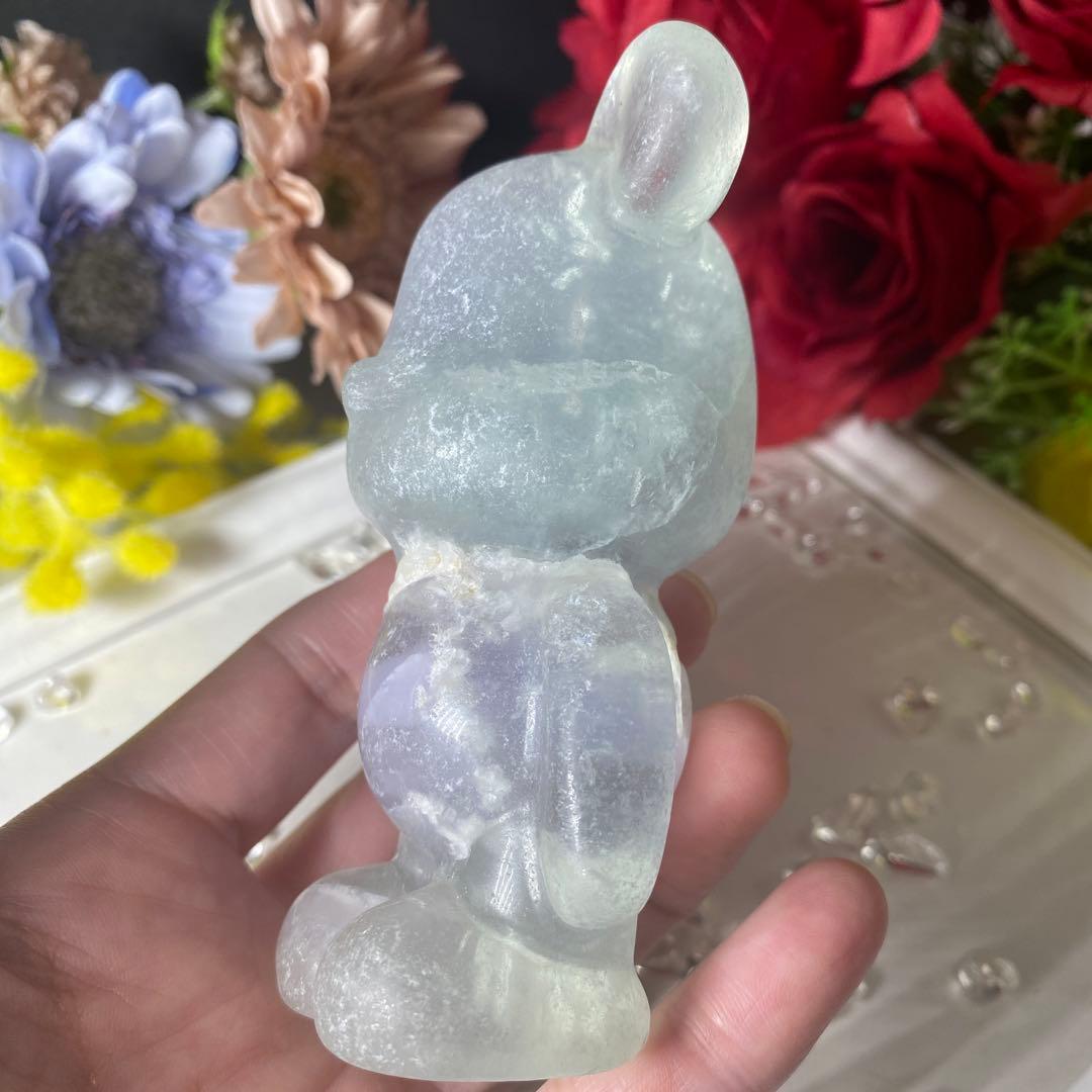 イットリウムフローライト くまさん カービング 彫物 置物