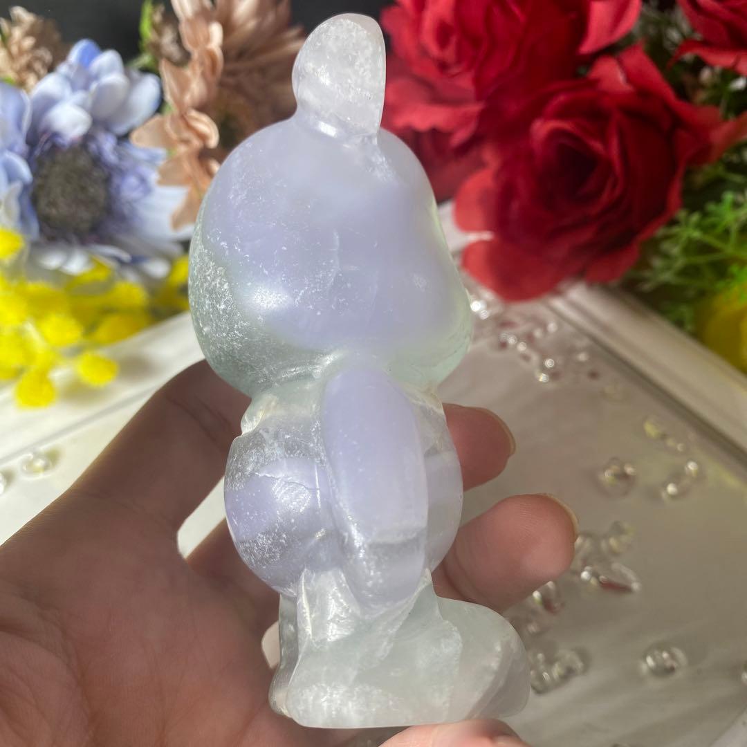 イットリウムフローライト くまさん カービング 彫物 置物