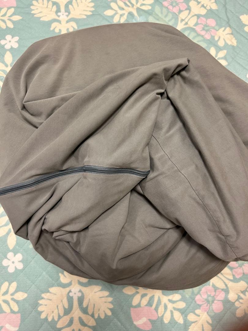 グレー ビーズクッション ジッパー付き