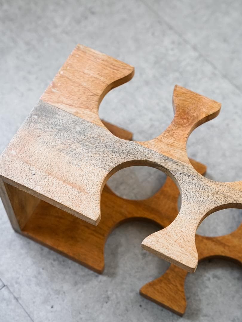 ヴィンテージ ボトルラック/収納シェルフ モダン ミッドセンチュリー