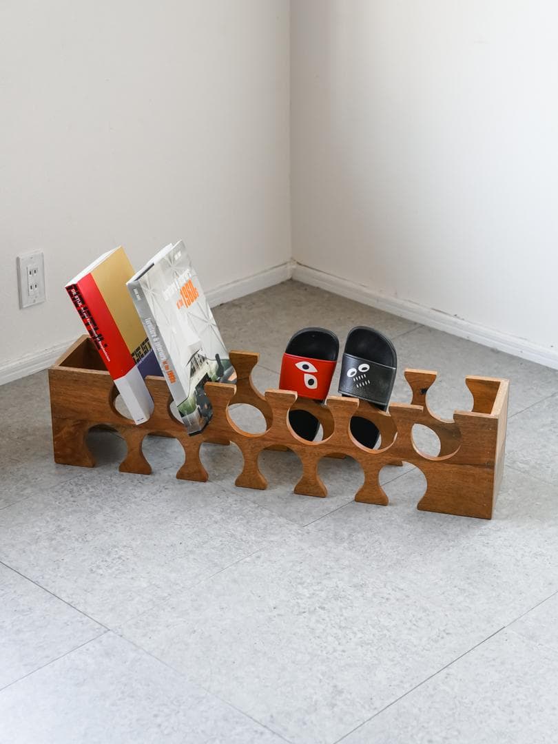 ヴィンテージ ボトルラック/収納シェルフ モダン ミッドセンチュリー