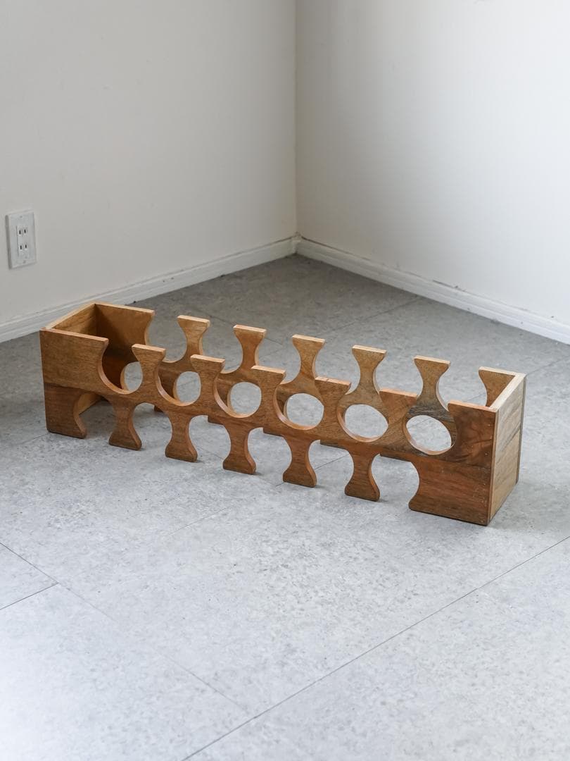 ヴィンテージ ボトルラック/収納シェルフ モダン ミッドセンチュリー