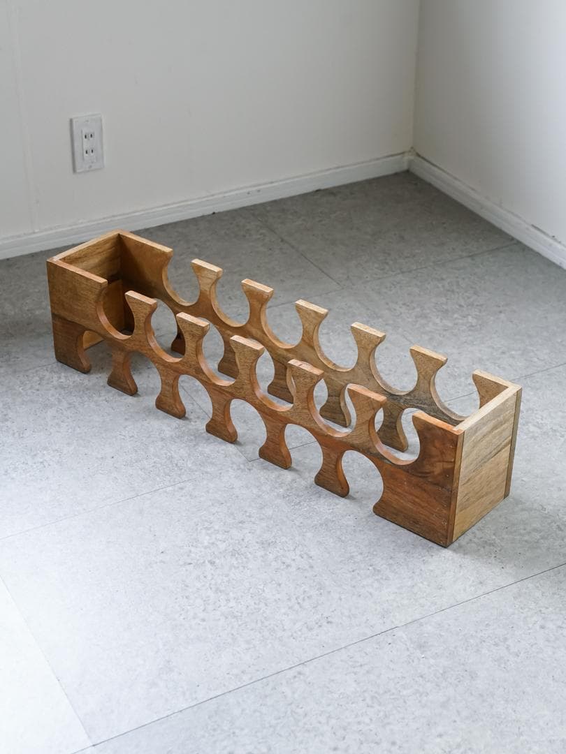 ヴィンテージ ボトルラック/収納シェルフ モダン ミッドセンチュリー