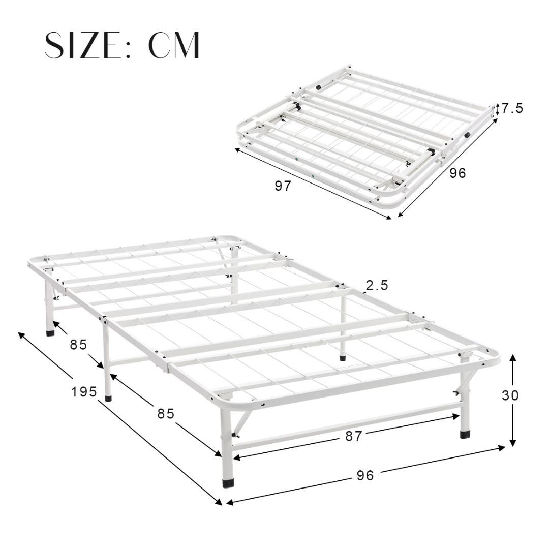 新生活応援！パイプベッド 折りたたみベッド シングル　省スペース WHITE